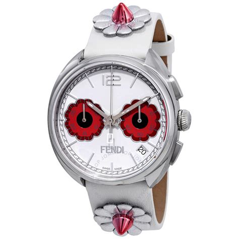 Fendi Momento Flowerland Chronograph White Dial Ladies 